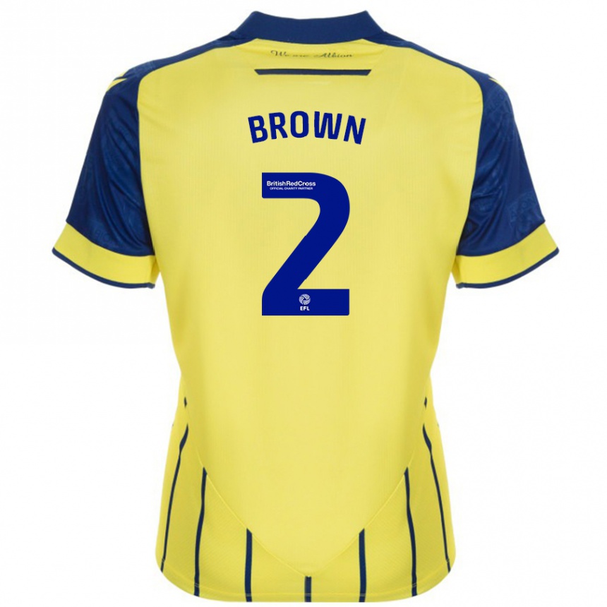 Enfant Football Maillot Ashlee Brown #2 Jaune Bleu Tenues Extérieur 2024/25