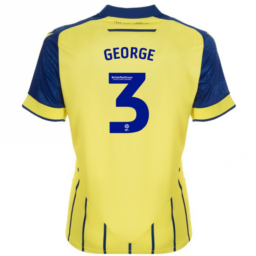 Enfant Football Maillot Hannah George #3 Jaune Bleu Tenues Extérieur 2024/25