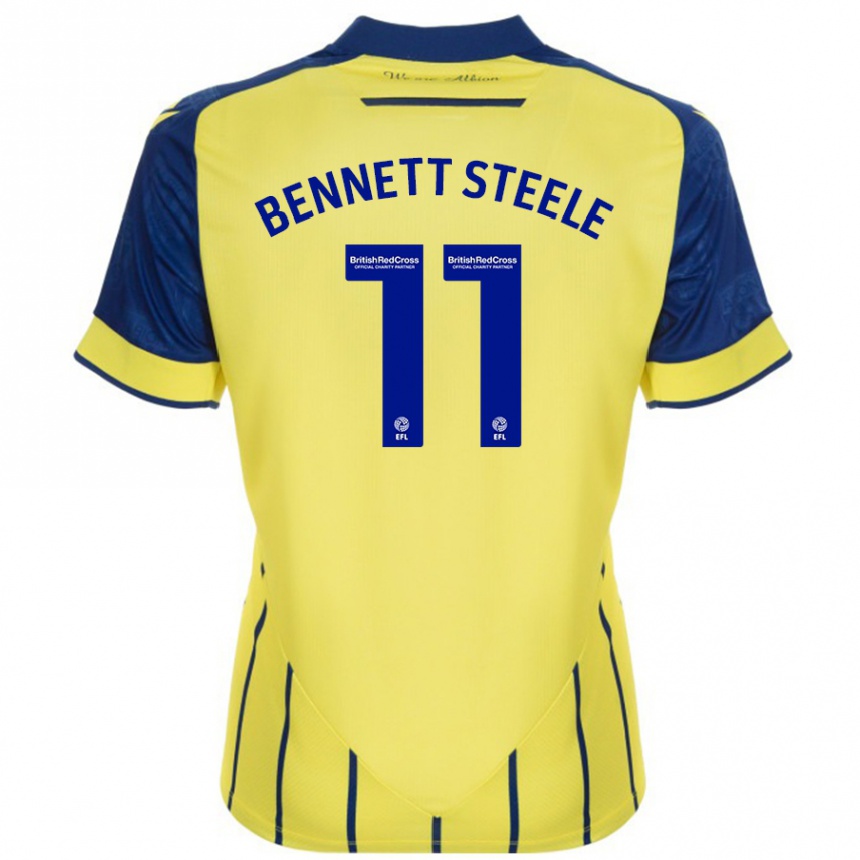 Enfant Football Maillot Lizzie Bennett-Steele #11 Jaune Bleu Tenues Extérieur 2024/25