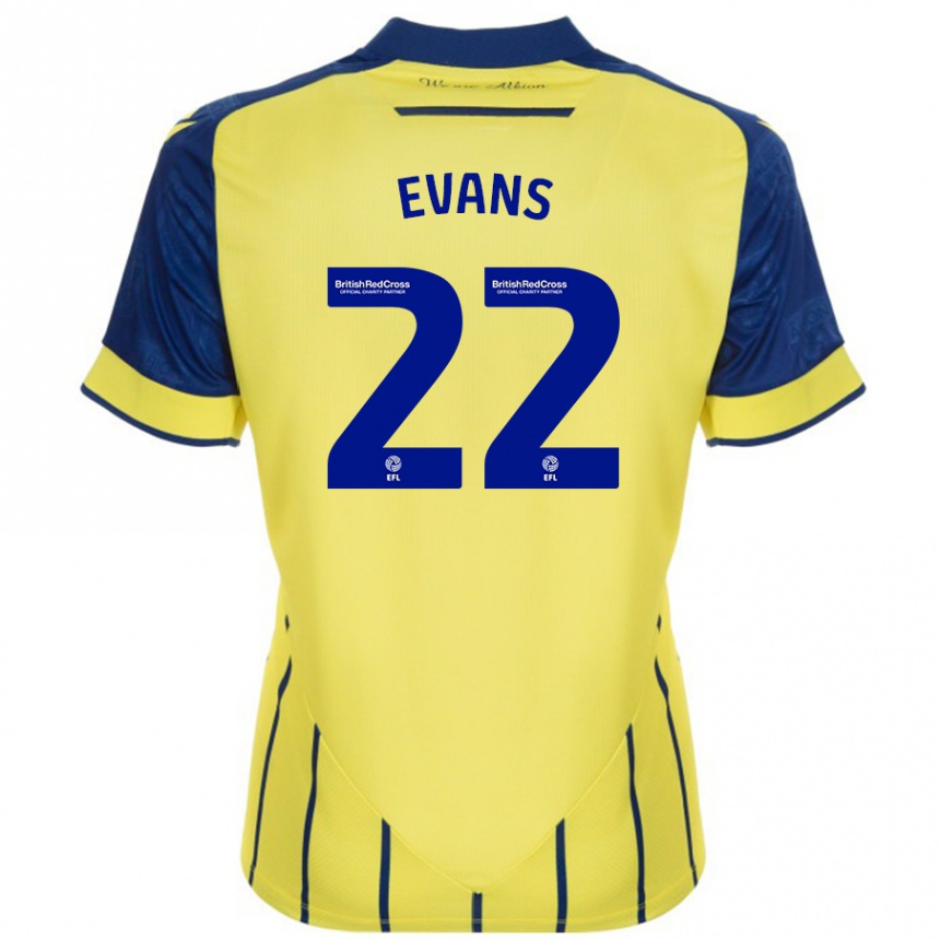 Enfant Football Maillot Kate Evans #22 Jaune Bleu Tenues Extérieur 2024/25