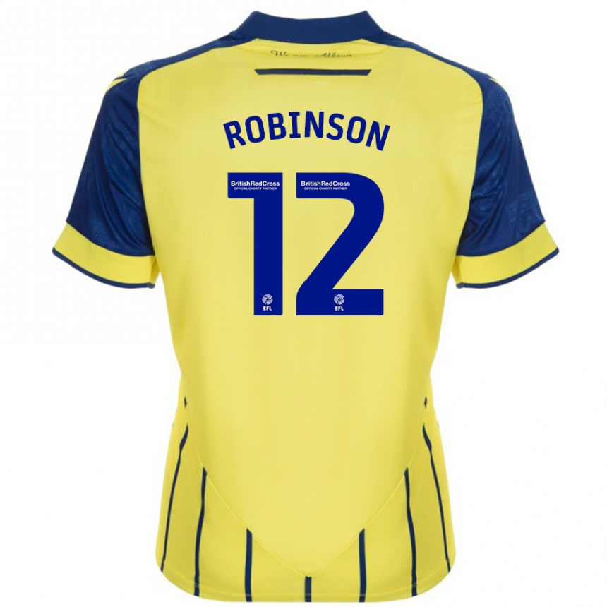 Enfant Football Maillot Leanne Robinson #12 Jaune Bleu Tenues Extérieur 2024/25