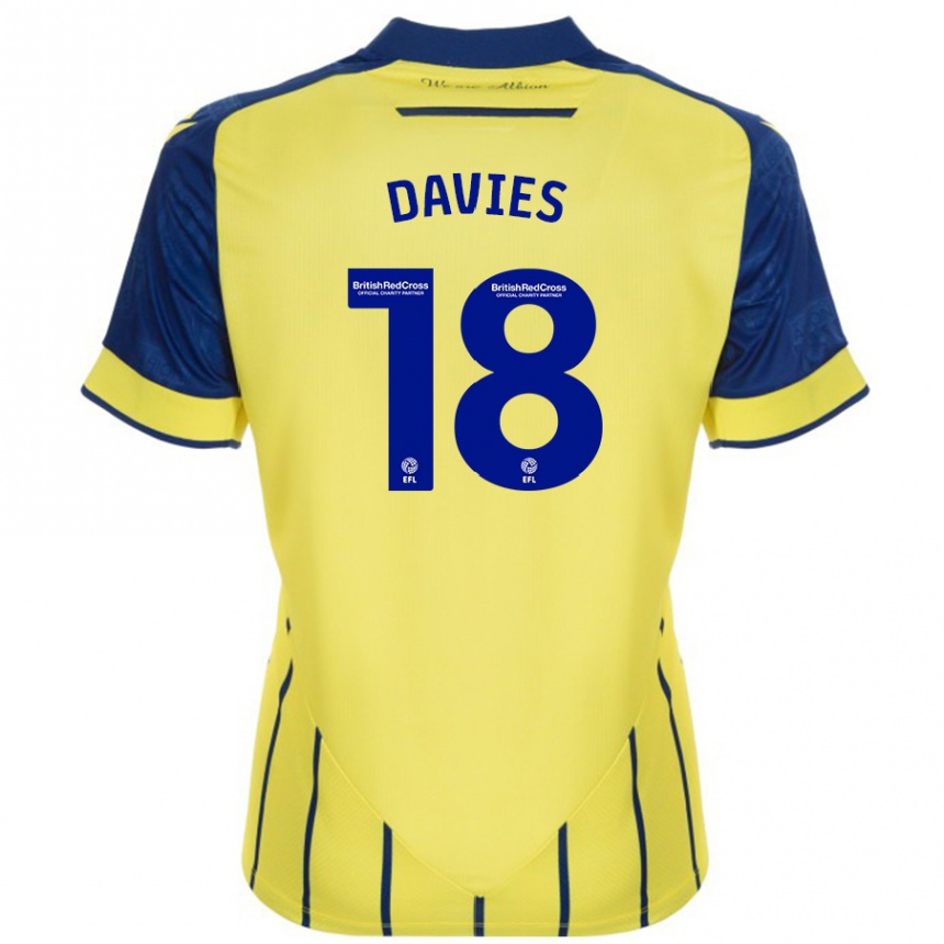 Enfant Football Maillot Jessica Davies #18 Jaune Bleu Tenues Extérieur 2024/25