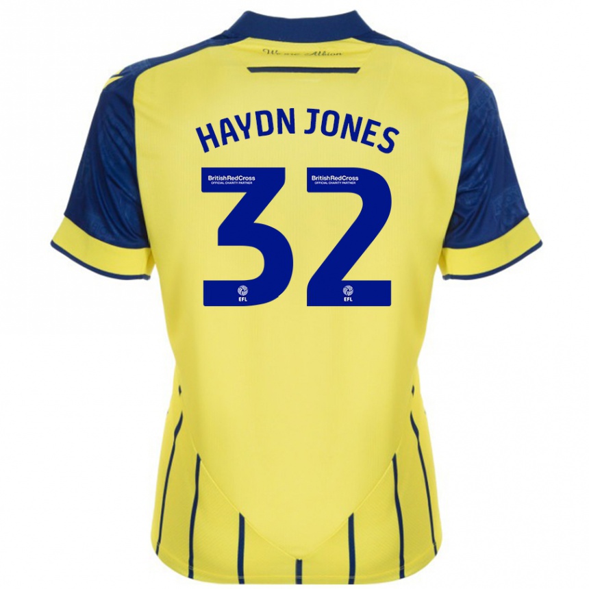 Enfant Football Maillot Mackenzie Haydn-Jones #32 Jaune Bleu Tenues Extérieur 2024/25