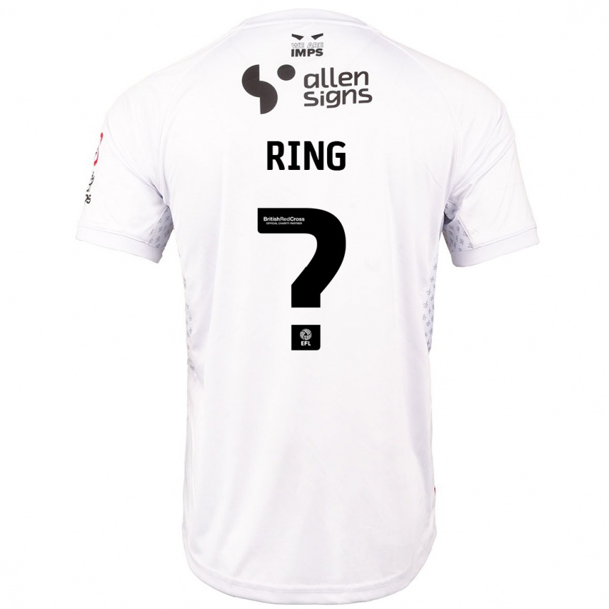 Enfant Football Maillot Erik Ring #0 Rouge Blanc Tenues Extérieur 2024/25