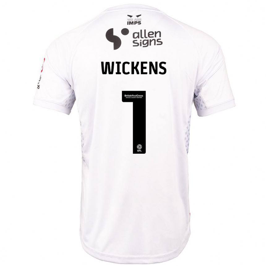 Enfant Football Maillot George Wickens #1 Rouge Blanc Tenues Extérieur 2024/25