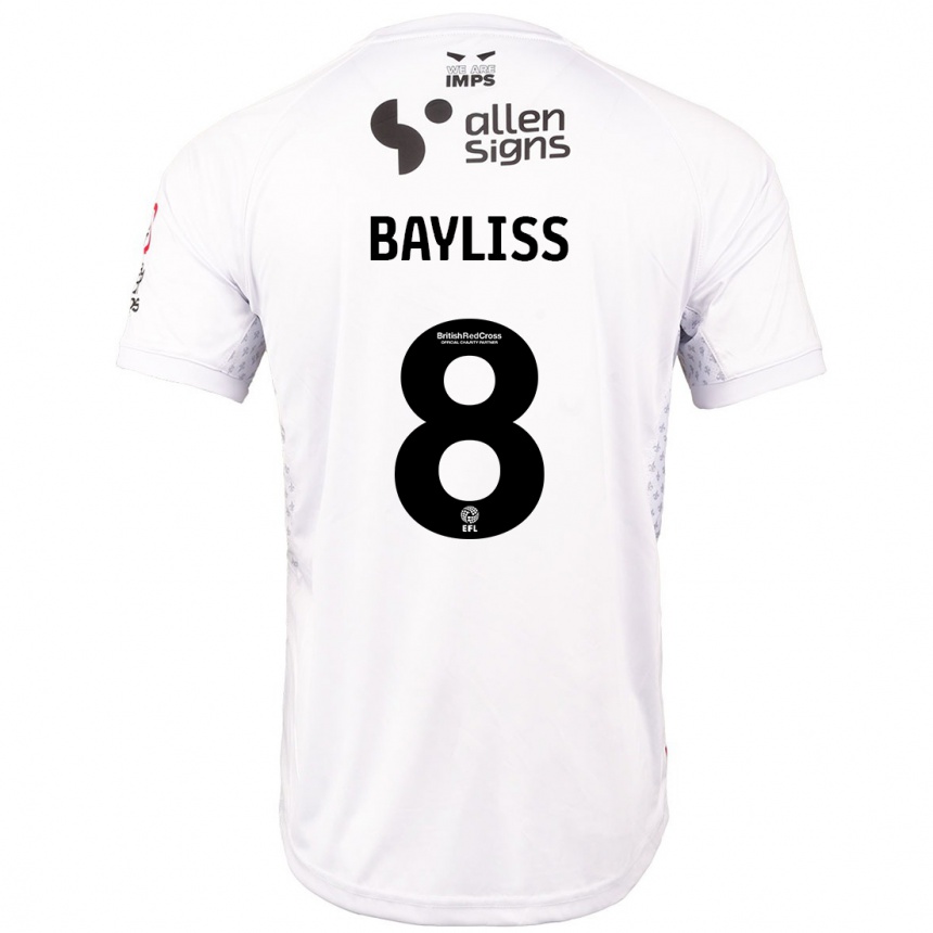 Enfant Football Maillot Tom Bayliss #8 Rouge Blanc Tenues Extérieur 2024/25