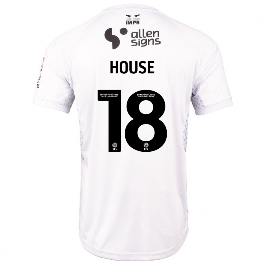 Enfant Football Maillot Ben House #18 Rouge Blanc Tenues Extérieur 2024/25