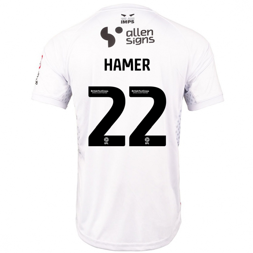 Enfant Football Maillot Tom Hamer #22 Rouge Blanc Tenues Extérieur 2024/25