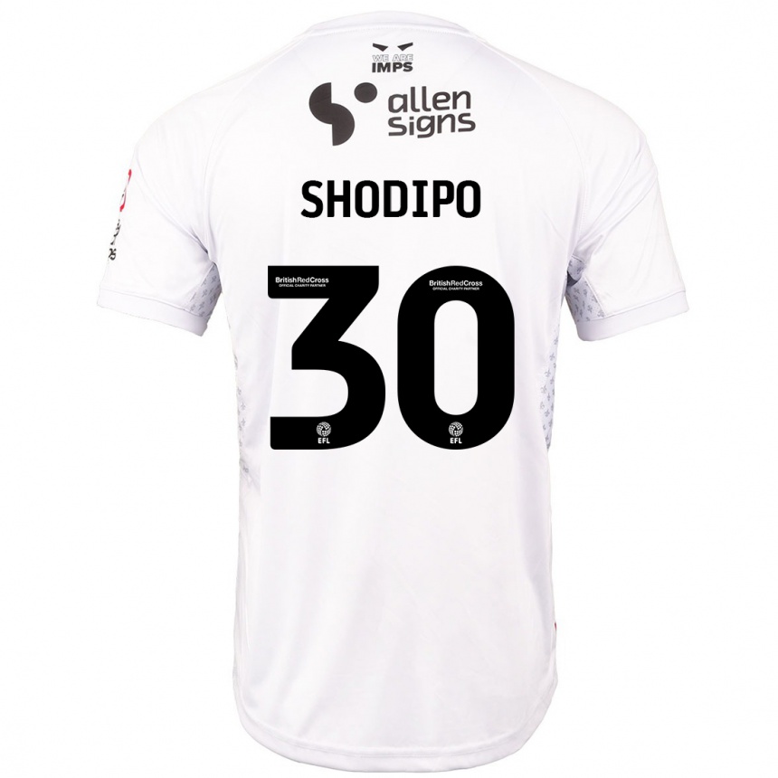 Enfant Football Maillot Olamide Shodipo #30 Rouge Blanc Tenues Extérieur 2024/25