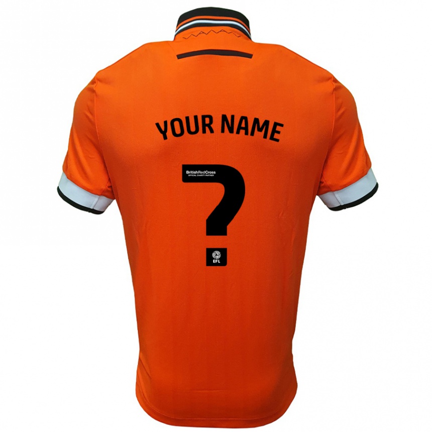 Enfant Football Maillot Votre Nom #0 Orange Blanc Tenues Extérieur 2024/25