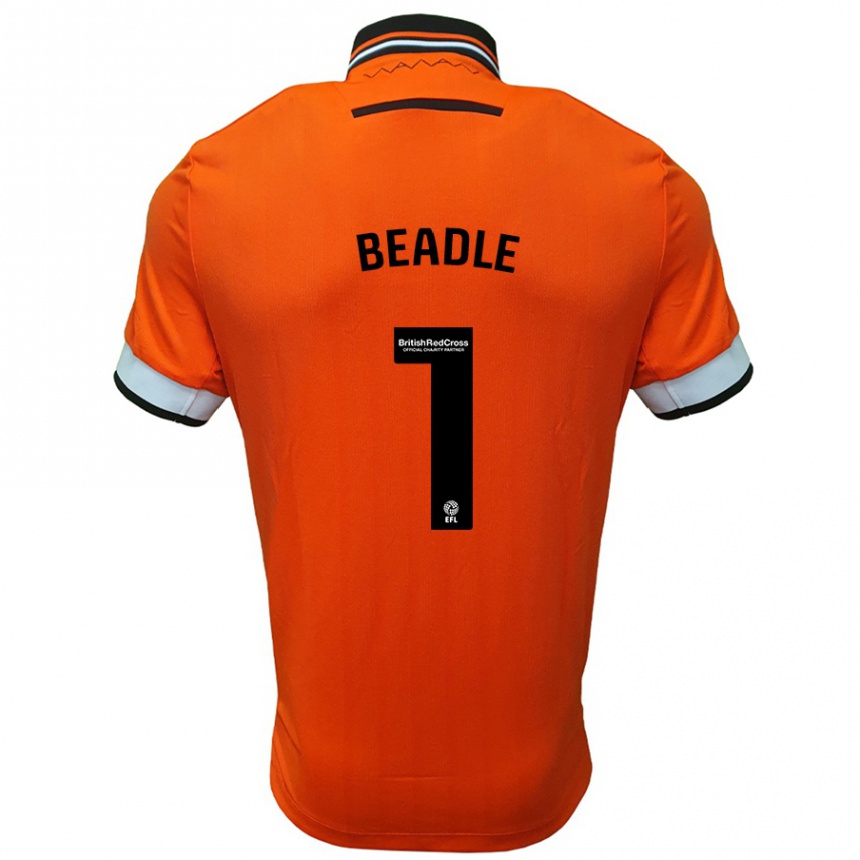 Enfant Football Maillot James Beadle #1 Orange Blanc Tenues Extérieur 2024/25