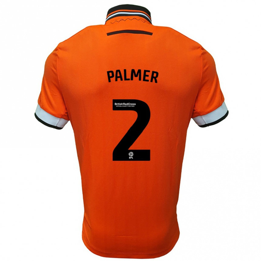 Enfant Football Maillot Liam Palmer #2 Orange Blanc Tenues Extérieur 2024/25