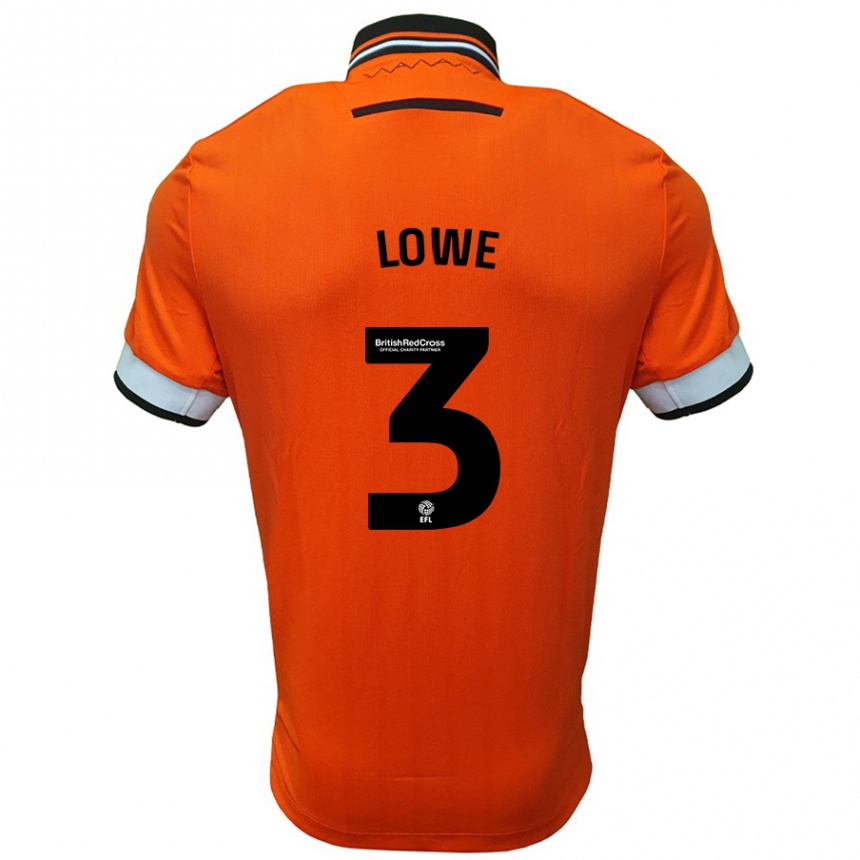 Enfant Football Maillot Max Lowe #3 Orange Blanc Tenues Extérieur 2024/25