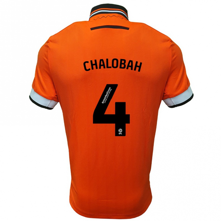 Enfant Football Maillot Nathaniel Chalobah #4 Orange Blanc Tenues Extérieur 2024/25