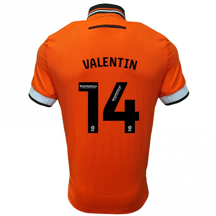 Enfant Football Maillot Pol Valentín #14 Orange Blanc Tenues Extérieur 2024/25