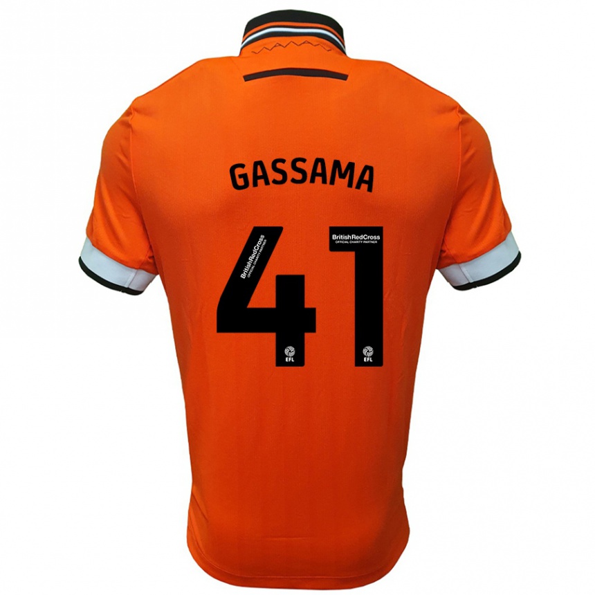 Enfant Football Maillot Djeidi Gassama #41 Orange Blanc Tenues Extérieur 2024/25