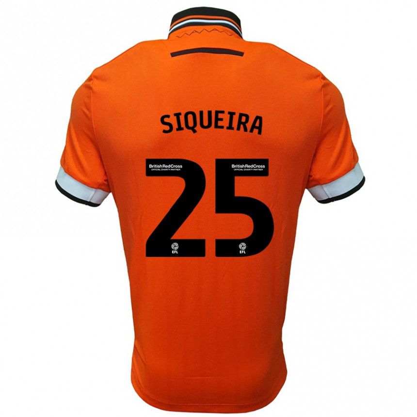 Enfant Football Maillot Guilherme Siqueira #25 Orange Blanc Tenues Extérieur 2024/25