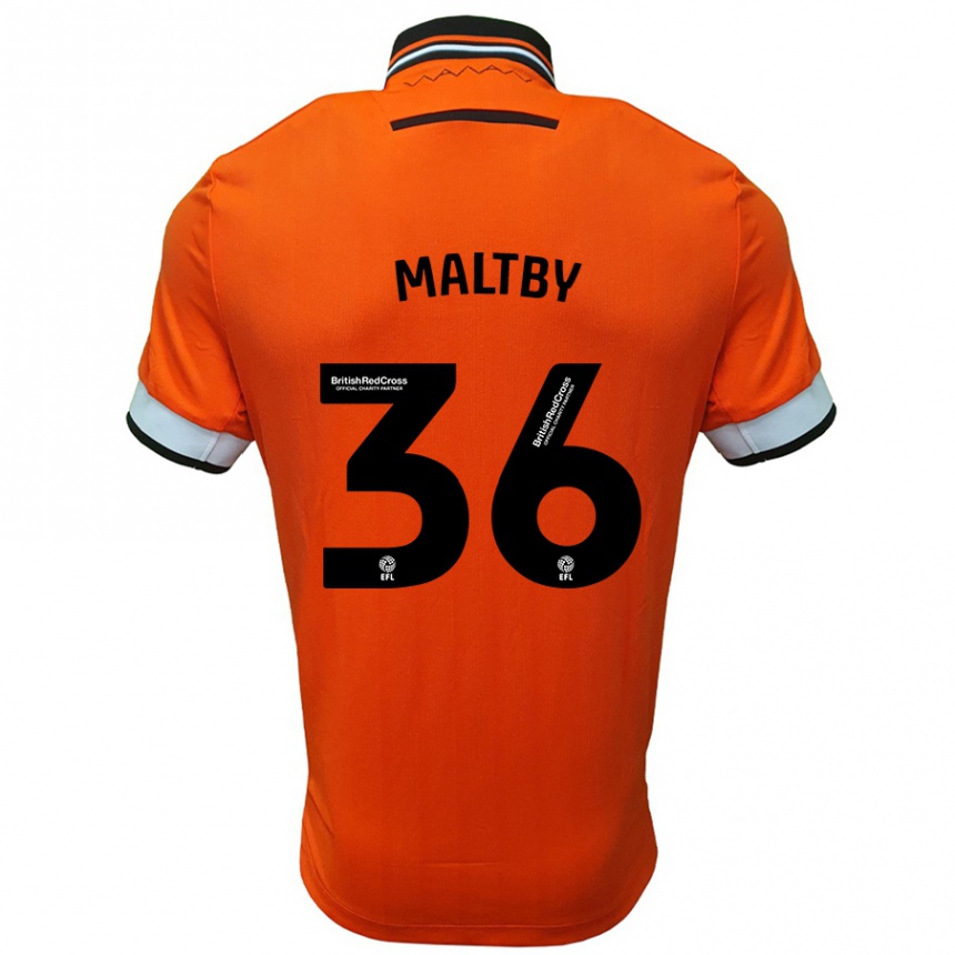 Enfant Football Maillot Mackenzie Maltby #36 Orange Blanc Tenues Extérieur 2024/25