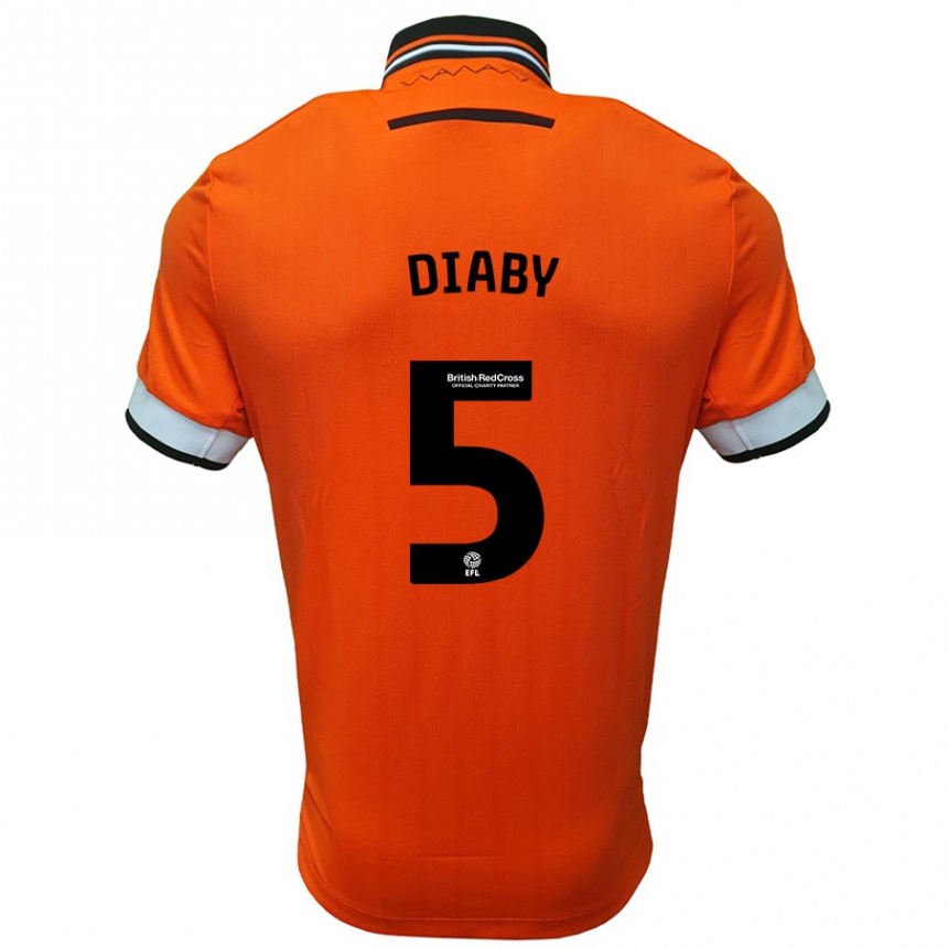 Enfant Football Maillot Bambo Diaby #5 Orange Blanc Tenues Extérieur 2024/25