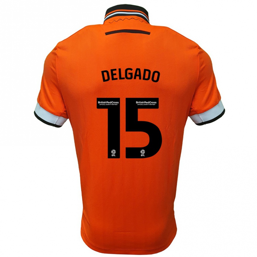 Enfant Football Maillot Juan Delgado #15 Orange Blanc Tenues Extérieur 2024/25