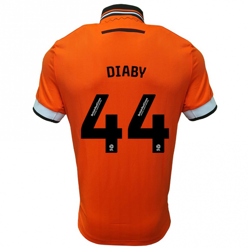 Enfant Football Maillot Momo Diaby #44 Orange Blanc Tenues Extérieur 2024/25