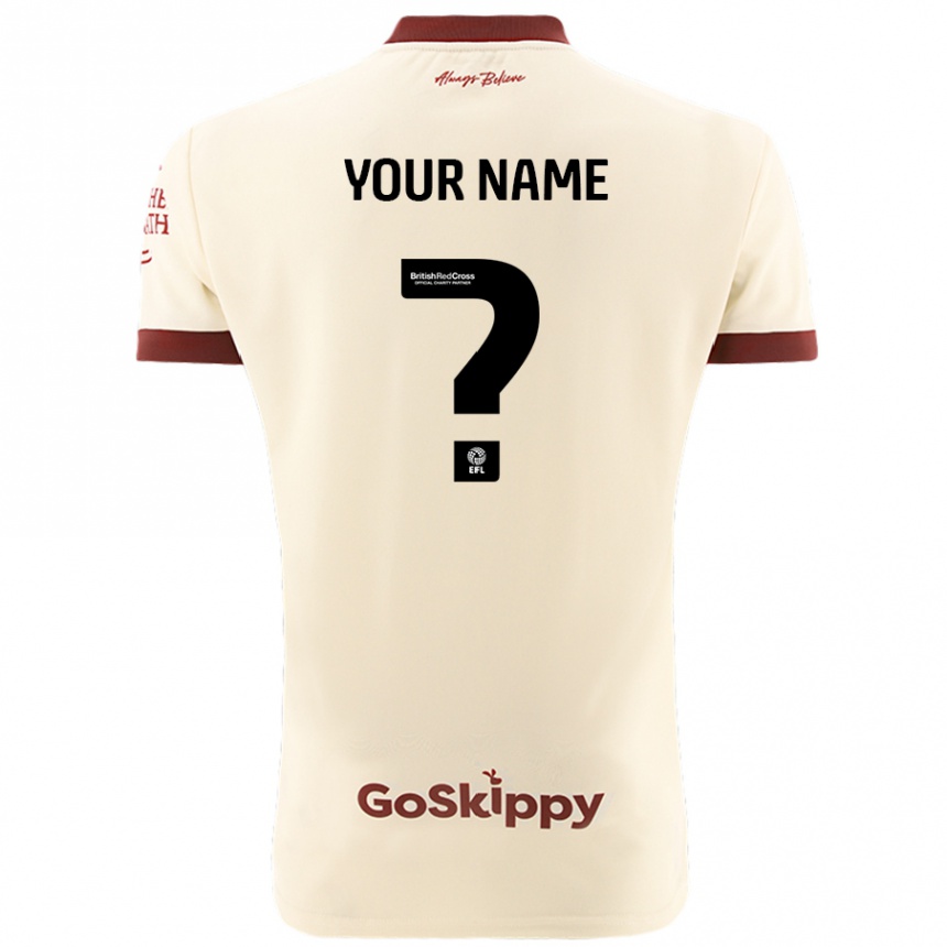 Enfant Football Maillot Votre Nom #0 Blanc Crème Tenues Extérieur 2024/25