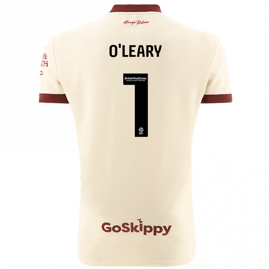 Enfant Football Maillot Max O'leary #1 Blanc Crème Tenues Extérieur 2024/25