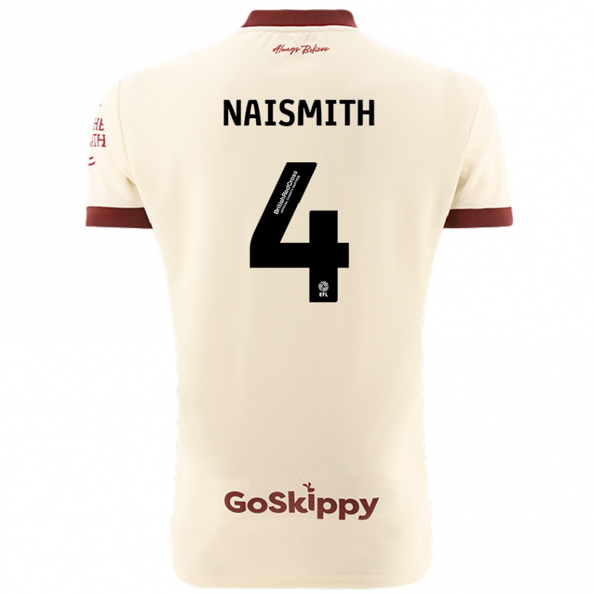 Enfant Football Maillot Kal Naismith #4 Blanc Crème Tenues Extérieur 2024/25