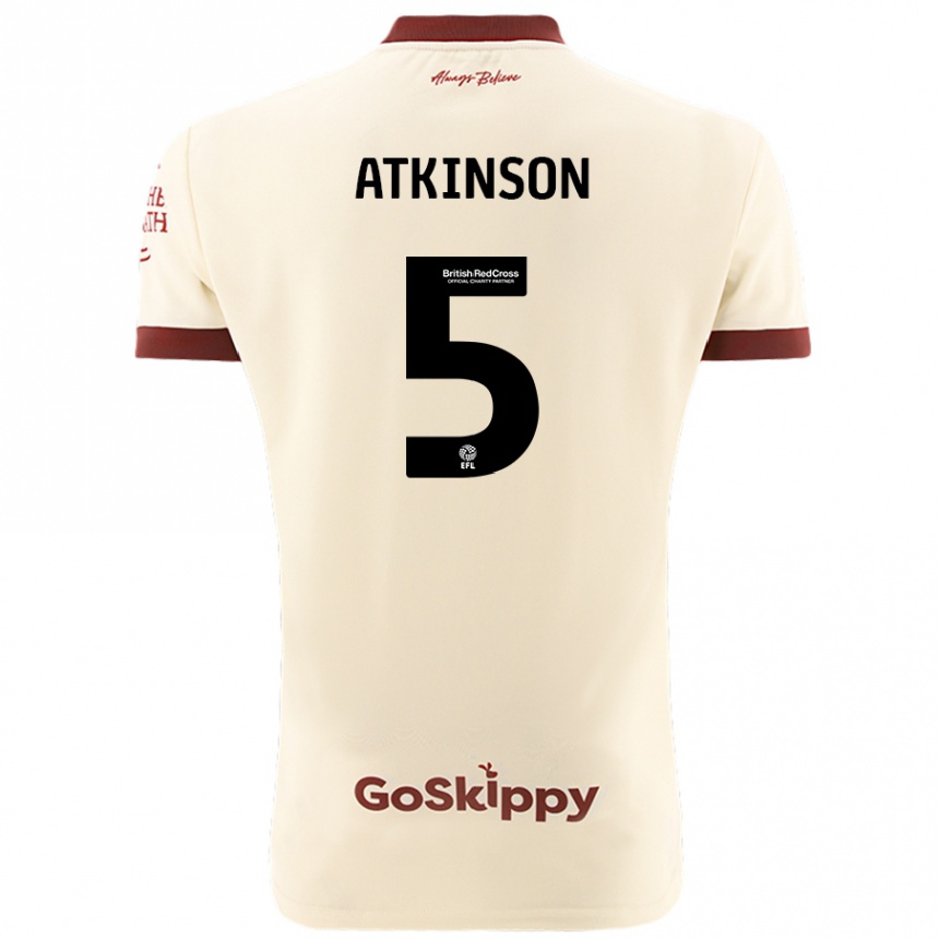 Enfant Football Maillot Rob Atkinson #5 Blanc Crème Tenues Extérieur 2024/25