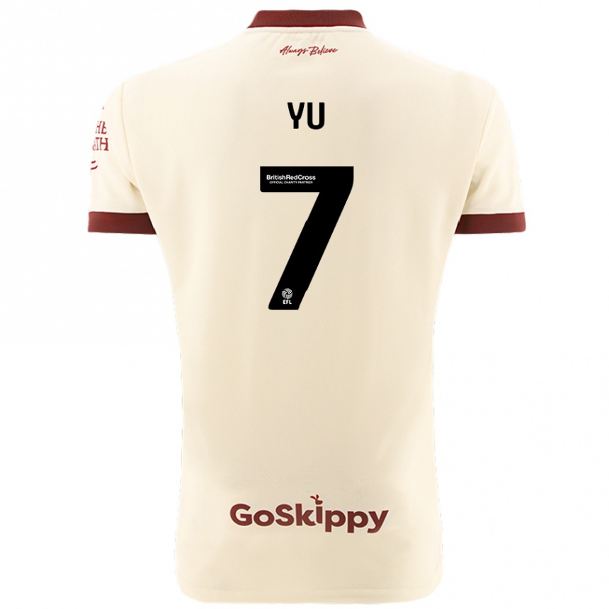 Enfant Football Maillot Yu Hirakawa #7 Blanc Crème Tenues Extérieur 2024/25