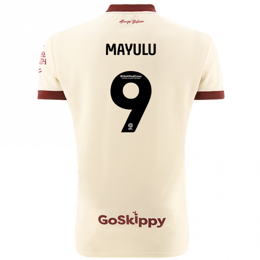 Enfant Football Maillot Fally Mayulu #9 Blanc Crème Tenues Extérieur 2024/25