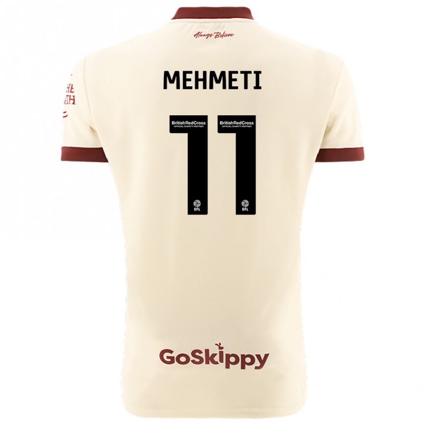 Enfant Football Maillot Anis Mehmeti #11 Blanc Crème Tenues Extérieur 2024/25