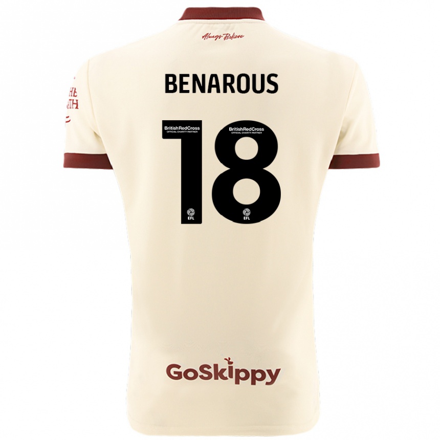 Enfant Football Maillot Ayman Benarous #18 Blanc Crème Tenues Extérieur 2024/25