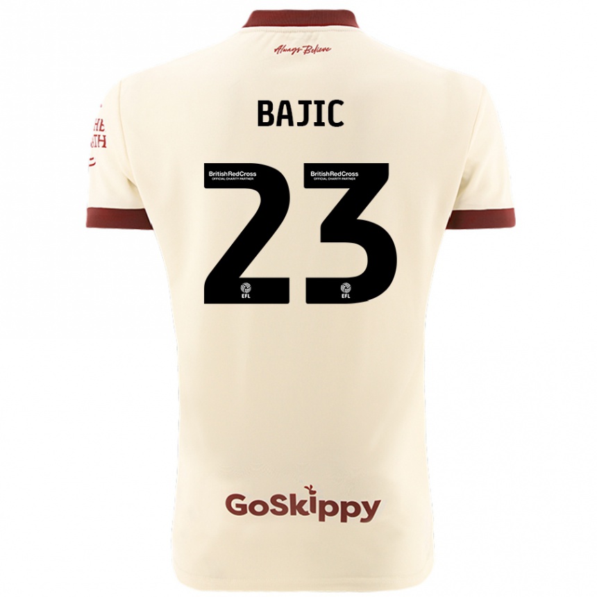 Enfant Football Maillot Stefan Bajic #23 Blanc Crème Tenues Extérieur 2024/25