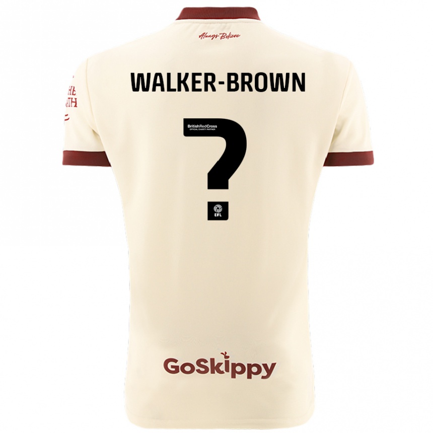 Enfant Football Maillot Rushon Walker-Brown #0 Blanc Crème Tenues Extérieur 2024/25