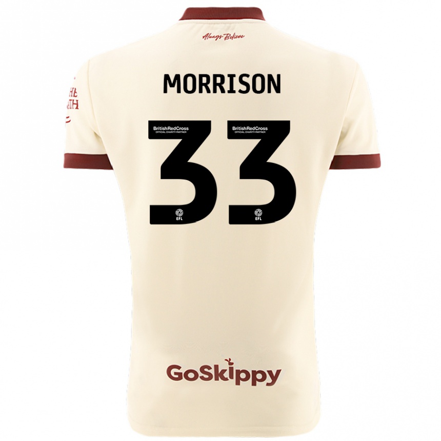 Enfant Football Maillot Elijah Morrison #33 Blanc Crème Tenues Extérieur 2024/25