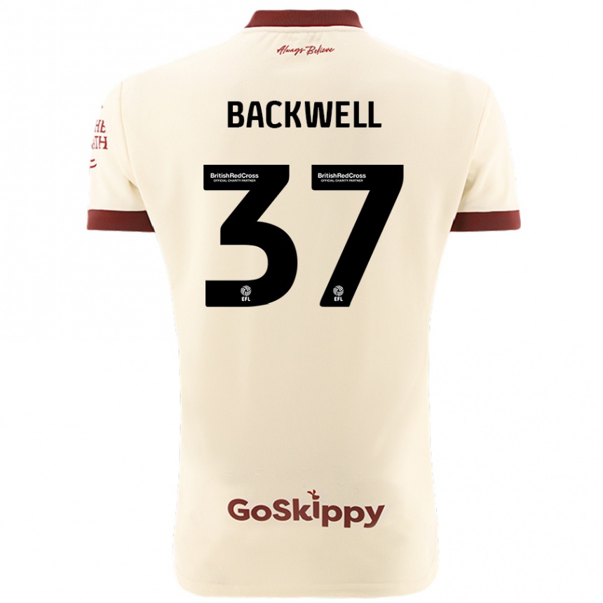 Enfant Football Maillot Tommy Backwell #37 Blanc Crème Tenues Extérieur 2024/25