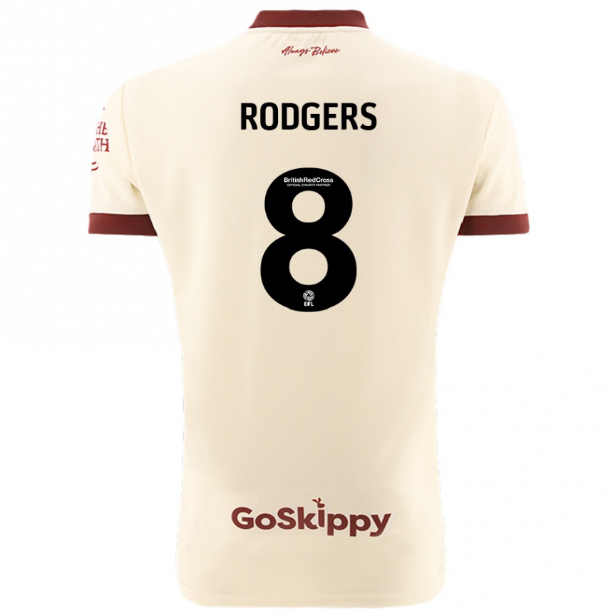 Enfant Football Maillot Amy Rodgers #8 Blanc Crème Tenues Extérieur 2024/25