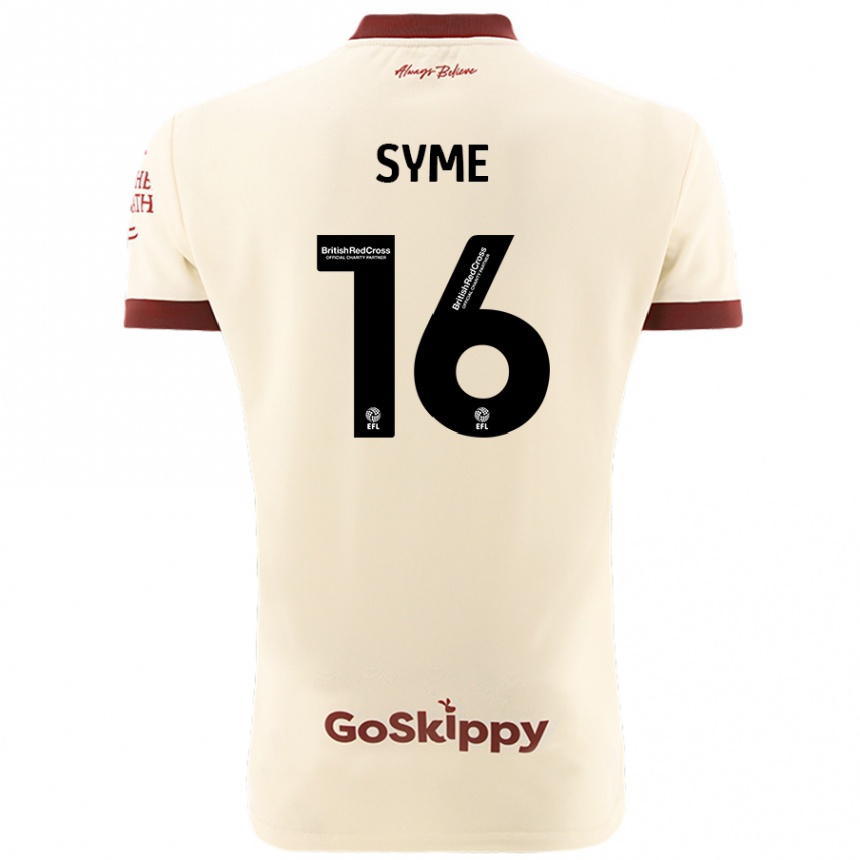 Enfant Football Maillot Emily Syme #16 Blanc Crème Tenues Extérieur 2024/25