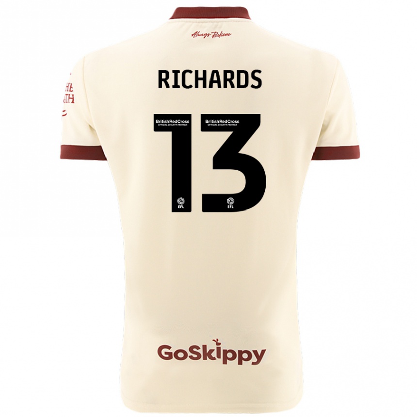 Enfant Football Maillot Harvey Wiles-Richards #13 Blanc Crème Tenues Extérieur 2024/25