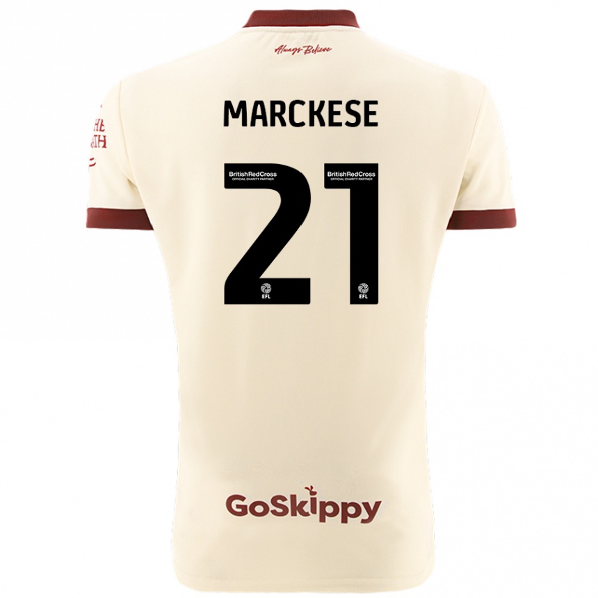 Enfant Football Maillot Kaylan Marckese #21 Blanc Crème Tenues Extérieur 2024/25