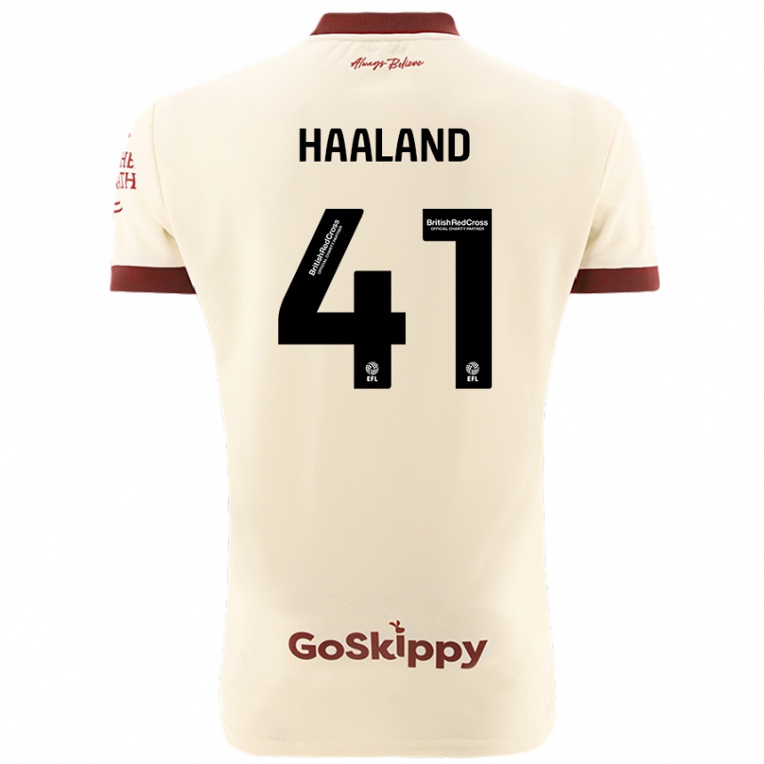 Enfant Football Maillot Benedicte Haaland #41 Blanc Crème Tenues Extérieur 2024/25