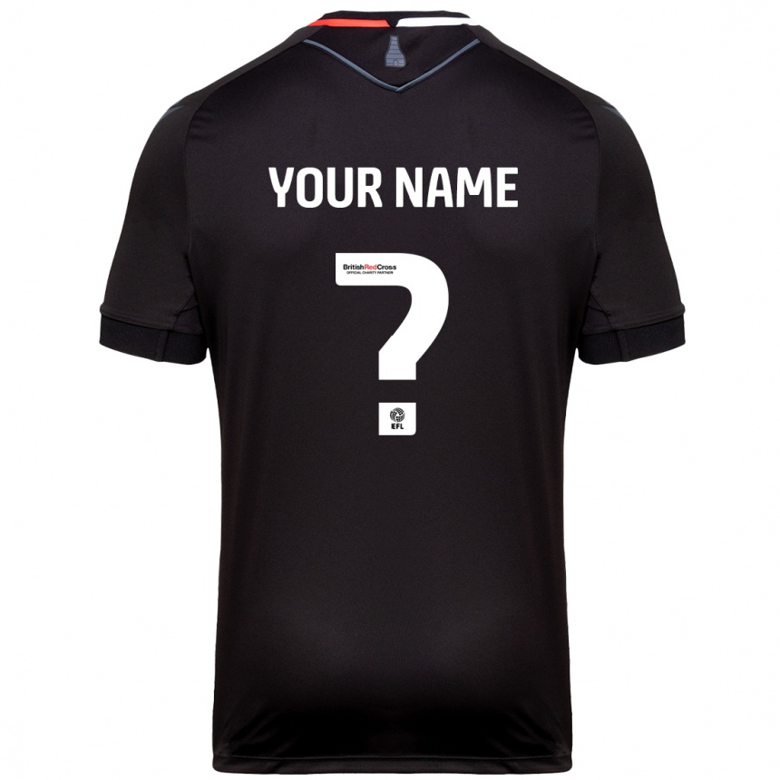 Enfant Football Maillot Votre Nom #0 Noir Tenues Extérieur 2024/25