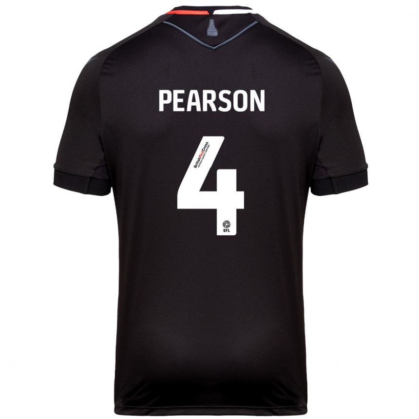 Enfant Football Maillot Ben Pearson #4 Noir Tenues Extérieur 2024/25