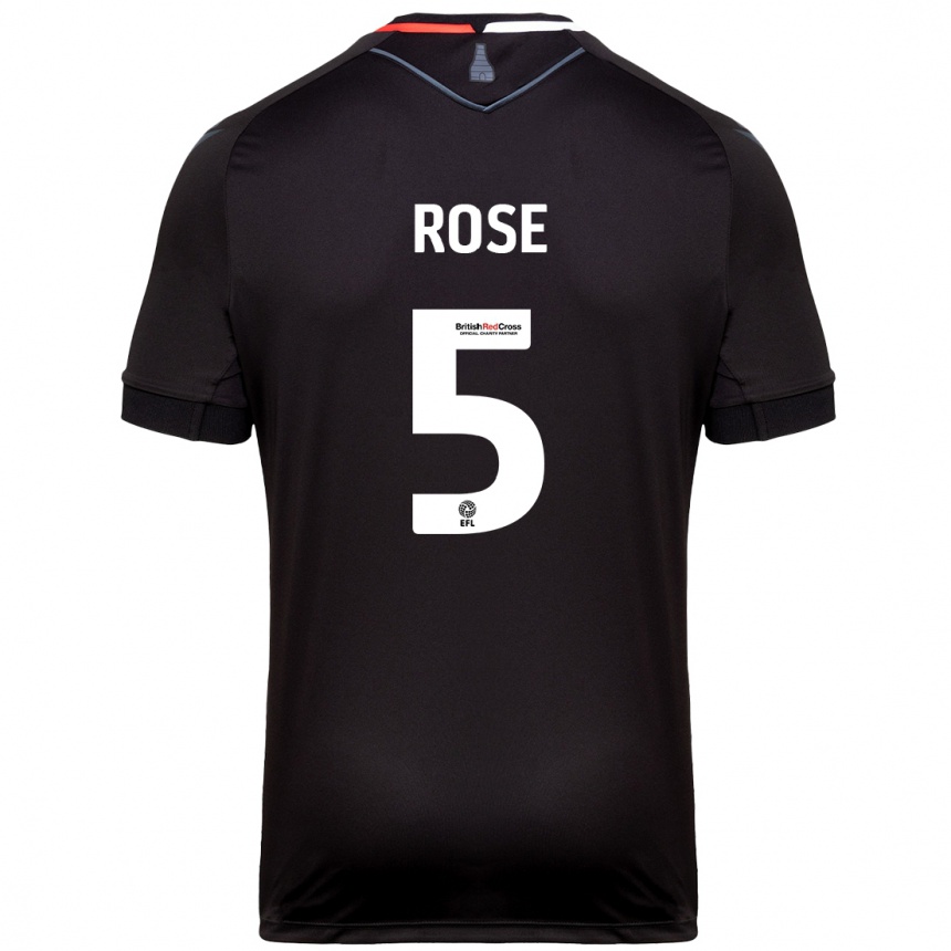 Enfant Football Maillot Michael Rose #5 Noir Tenues Extérieur 2024/25