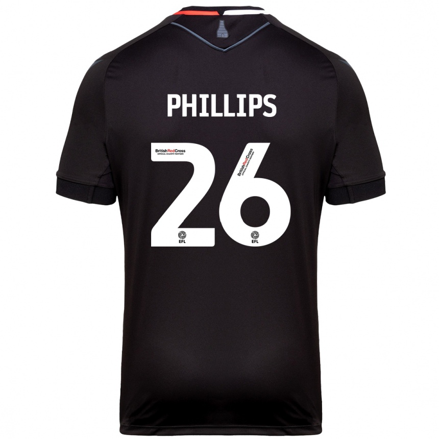 Enfant Football Maillot Ashley Phillips #26 Noir Tenues Extérieur 2024/25