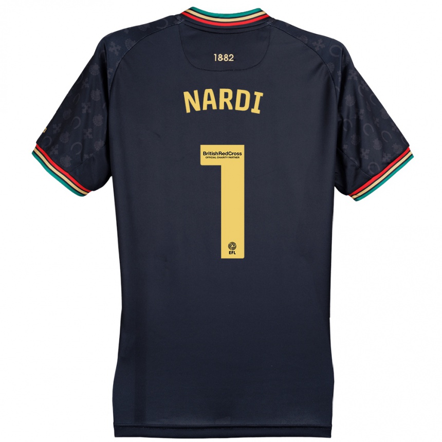 Enfant Football Maillot Paul Nardi #1 Bleu Marine Foncé Tenues Extérieur 2024/25