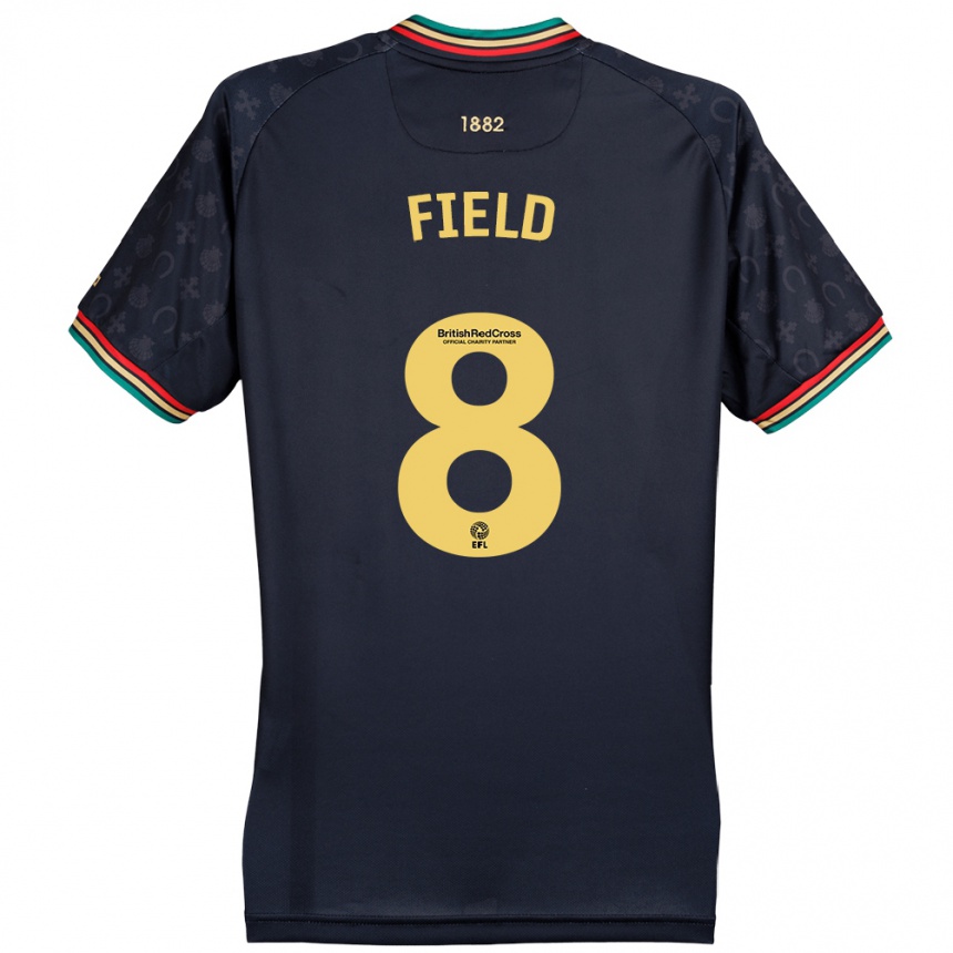 Enfant Football Maillot Sam Field #8 Bleu Marine Foncé Tenues Extérieur 2024/25