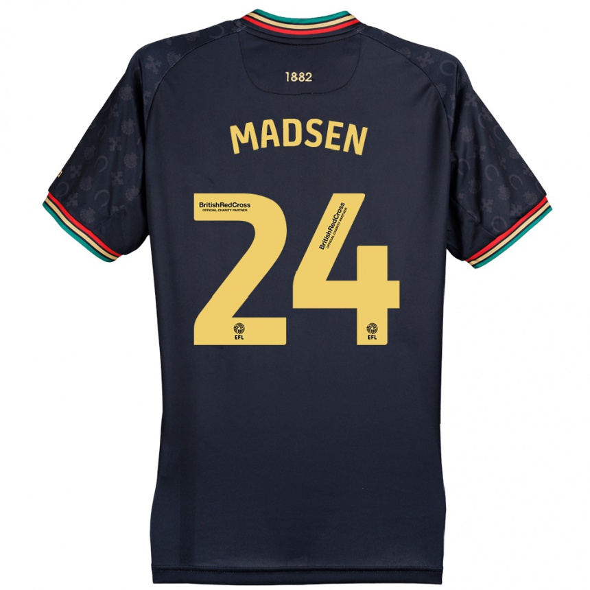 Enfant Football Maillot Nicolas Madsen #24 Bleu Marine Foncé Tenues Extérieur 2024/25