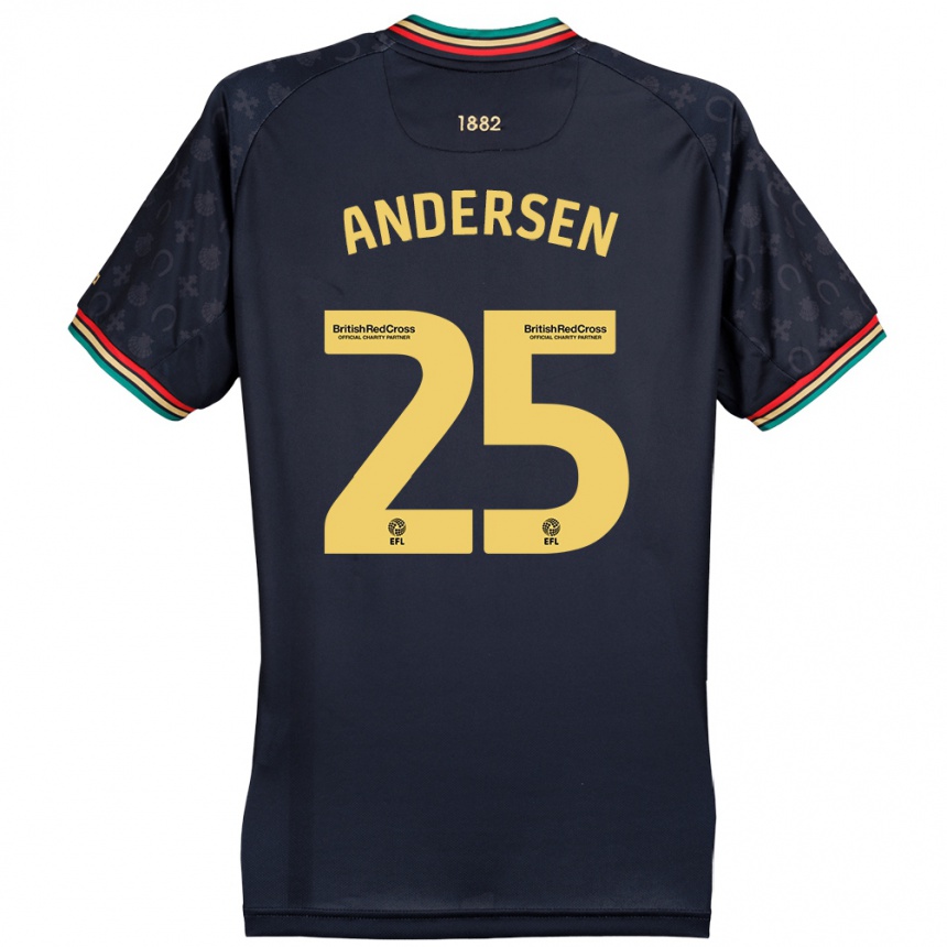 Enfant Football Maillot Lucas Andersen #25 Bleu Marine Foncé Tenues Extérieur 2024/25